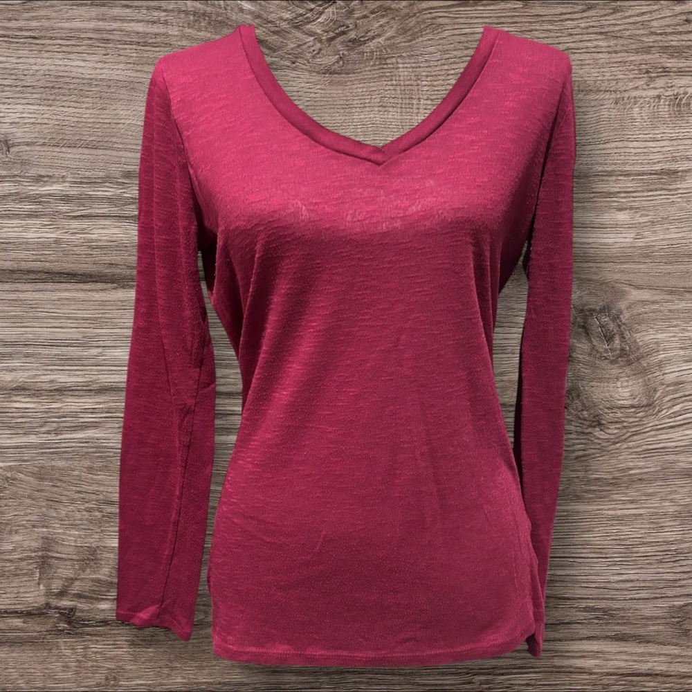 Kirra Women's V-Neck Long Sleeve Top - Pink Size XL